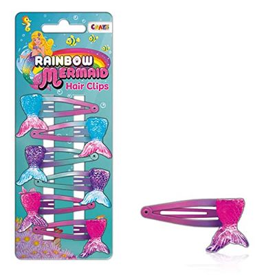 CRAZE Zeemeermin Haarclips, haarspelden, 6 x haarclips, zeemeermin-design, haaraccessoires voor kinderen, meisjes, geschenken, kindersieraden, 24218, meisjessieraden