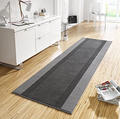 HANSE Home Tapis de couloir - 80 x 400 cm - Tapis Doux à Poils Courts - Design Moderne - pour couloir, Chambre à Coucher, Chambre d'enfant, Salle de Bain, salon, Cuisine - Gris