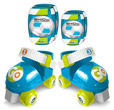 ROLLER SKATES maten 23/27 + ELBOGEN en kniebeschermers SKIDS CONTROL BLAUW