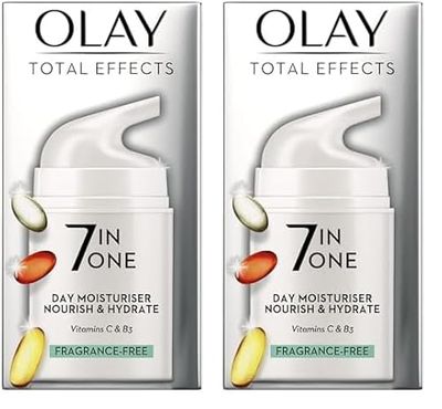 Olay Total Effects 7in1 Fragrance Free Moisturiser With Niacinamide, 50ml (Pack of 2)
