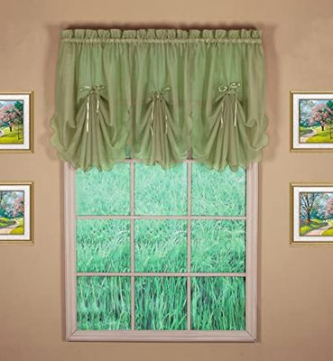 Today's Curtain Emelia Original Cantonnière en Voile, Vert poussiéreux, 76,2 x 101,6 cm (l x L)