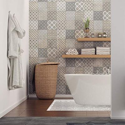 Stickers adhésifs carrelages scandinaves | Sticker Autocollant Carreaux de ciment - Mosaïque carrelage mural salle de bain et cuisine | Carreaux de ciment adhésif mural - azulejos 10 x 10 cm - 9 pièces