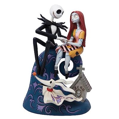 Enesco Disney Tradities door Jim Shore The Nightmare Before Christmas Jack, Sally en Zero beeldje, 8 inch, meerkleurig