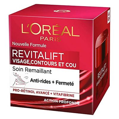 L’Oréal Paris - Revitalift - Soin Anti-Âge Remaillant Visage, Contours et Cou - Anti-Rides & Extra-Fermeté - Enrichi en Pro-Rétinol et Vitafibrine - Pour Tous Types de Peaux - 50 ml