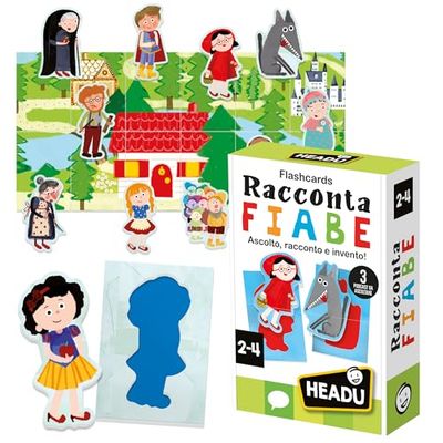 Headu Flashcards educatief spel horen, geschiedenis en uitvinden! IT59797 Educatief spel voor kinderen van 2-4 jaar, gemaakt in Italië