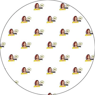Bonateks, Round Digital Printed Mouse Pad, Non-Slip Base, for Office and Home, Diameter:22cm
