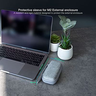 Blendend Estuche Protector para Caja Externa M2, Color Gris, Resistente y Ligero; Ideal para Proteger y Transportar Discos Duros o SSDs.