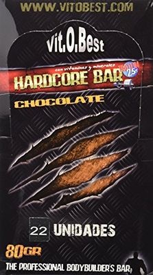 Vit-O-Best Hardcore - Barras Nutritivas Energéticas - Sabor Chocolate - 80 gr (pack con 22 barritas)