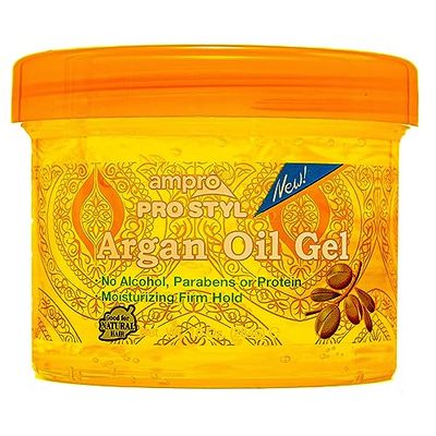 Ampro Pro Styl Argan Oil Styling Gel - Moisturizes and Conditions Your Strands - Non-Flaking, Alcohol Free, Vegan Formula - Creates Flexible, Touchable Hold for All Hair Textures - 284 g