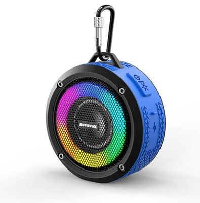 AutoVox Speaker altoparlante bluetooth waterproof con moschettone e luci led