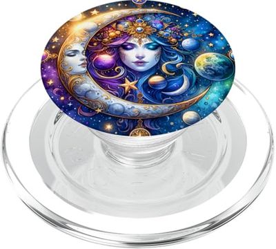 Místico Sol y Luna Celestial Yin Yang Estética Mística PopSockets PopGrip para MagSafe