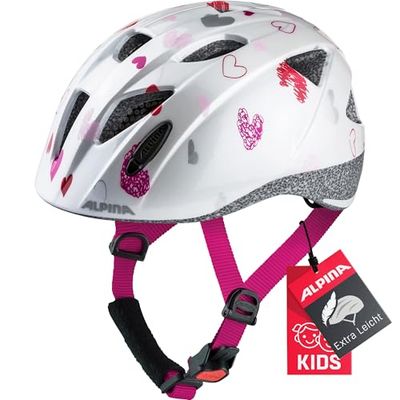 ALPINA Unissexo - crianças, XIMO capacete de bicicleta, White Hearts Gloss, 47-51 cm