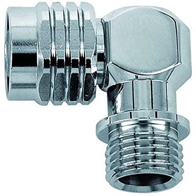 Best Divers AE0115 messing koppeling, verchroomd, draaibaar, 2° Stadium 90°, 9/16" M-9/16 F, grijs