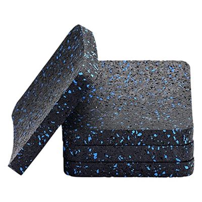 BestXD Alfombrilla para Equipo de Ejercicio, Almohadillas para Cinta de Correr con Goma de Alta Densidad (3.94 x 3.94 x 0.5 Pulgadas) (4 Unidades)