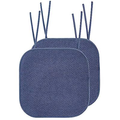 Elegant comfort Fundas de cojín para silla con lazos y respaldo de goma antideslizante, espuma viscoelástica gruesa, almohadilla de cojín suave, funda de asiento cuadrada redondeada, 16 x 16 pulgadas,