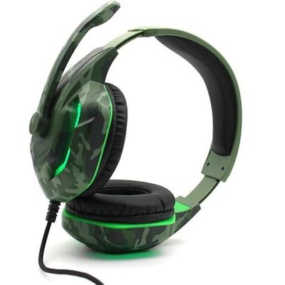 PRENDELUZ Green Professional Gaming Headphones, Camouflage Headphones