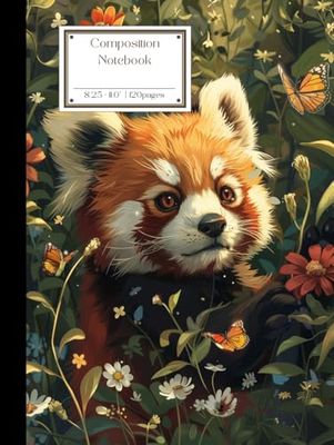 Cute Red Panda Art Composition Notebook for School and Work: Composition Note for Study Notes,Work Laptop,Creative Workspace,Entertainment Hub