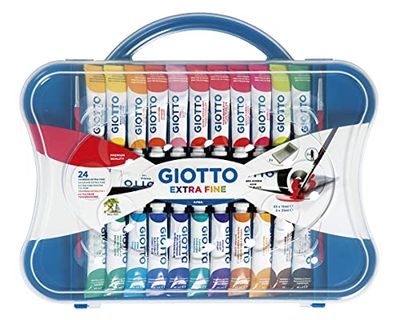 Giotto koffer met 24 tubes 12ml extrafijne tempera + 2 borstels