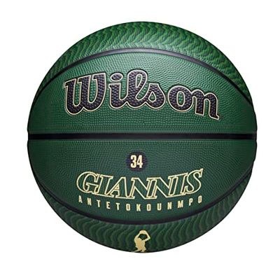 Wilson NBA Player Icon Outdoor, Pallacanestro Unisex-Adult, Verde/Beige, 7