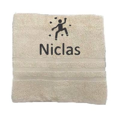 Asciugamano personalizzato con nome Nome sportivo splendidamente ricamato Asciugamano da bagno Asciugamano in cotone 100% personalizzato con nome (140 x 70 cm, Alpinismo)