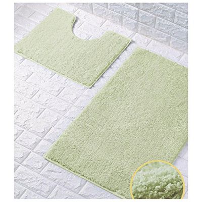 GC GAVENO CAVAILIA Lucida Bagno, Memory Foam Parte Anteriore: 100% ciniglia Retro: PVC Lattice Antiscivolo, Microfibra-Menta, Bath Set (2PC)