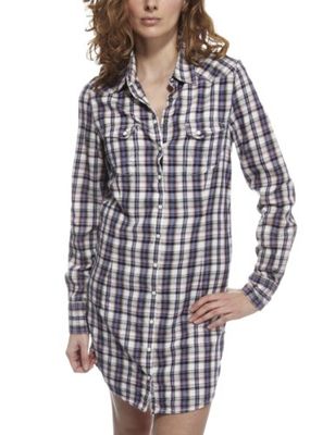 Wrangler - Sam klänning tröja - klänning skjorta - dam, Färg: blå, XL