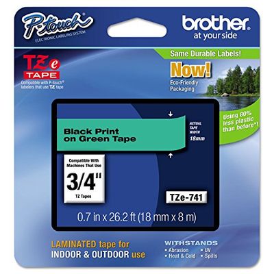 Brother Laminato da 18 Mm 8 M Nero Verde