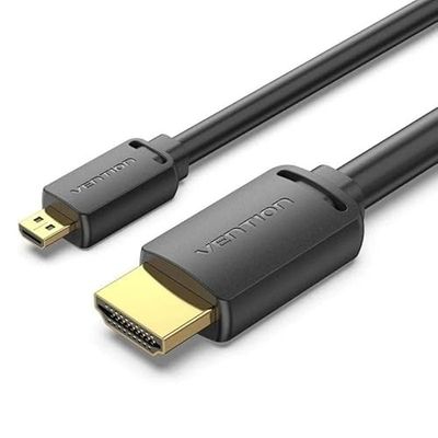 Watio Wave Câble HDMI 2.0 2 m, micro hdmi, compatible 4K, awg34, noir, idéal pour connecter des appareils