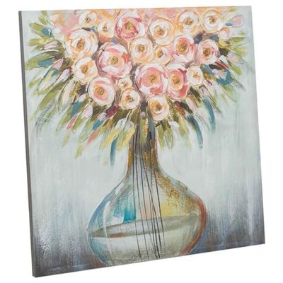 Cuadro Pintado A Mano Con Relieve Blanco