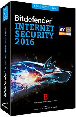 Bitdefender Internet Security 2016 (3 postes, 1 an)