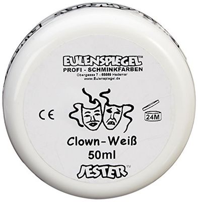 Eulenspiegel 500507 - Blanc de clown, 50 ml, crème de maquillage à base de graisse