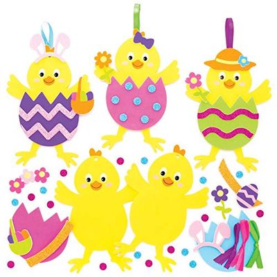 Baker Ross AT435 Paashoeken Mix & Match decoratieve hanger knutselset voor kinderen (8 stuks) creatieve sets om te knutselen en te decoreren met Pasen