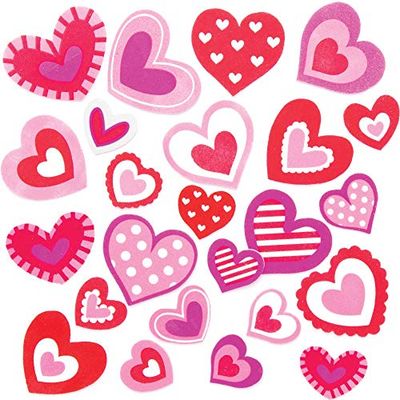 Baker Ross Autocollants Mousse motif Coeurs - Lot de 120, Loisirs Creatifs Enfant (AT550)
