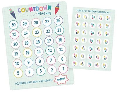 Folat 66082 Countdown Calendar Back to School 23.5 x 18 cm, Multicoloured