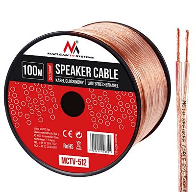Maclean MCTV-512 câble d'enceinte 2x1.5mm2 / 48x0.20CCA 3,5x7,0mm TRANSPARENT PVC 100m (100m)