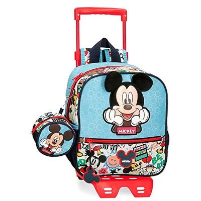 Disney Mickey Be Cool Nursery backpack with trolley Blue 23x25x10 cm Polyester 5.75L