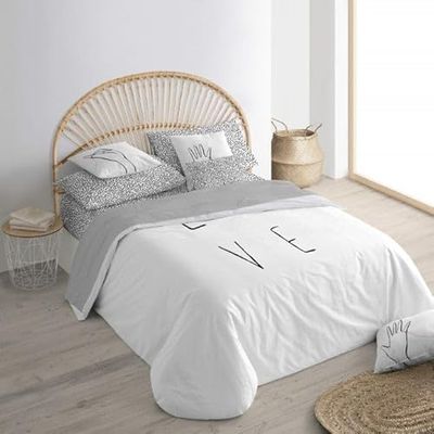 Belum | Housse de Couette avec Boutons 100% Coton Modèle Love | Housse de Couette de qualité | Housse de Couette avec Boutons (lit 135/140)