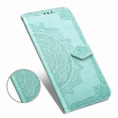 Carcasa de telefono Halfway Mandala Embossing Pattern Horizontal Flip Funda de Cuero for Galaxy A10E / A20E, con Soporte y Ranuras for Tarjetas y Billetera y Marco de Fotos y cordón (Negro)