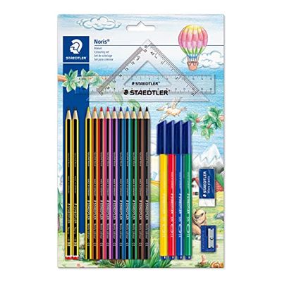 Staedtler 61 SET42 Pencil Case Set with Ruler and Set Square