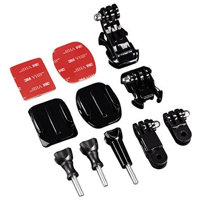 Hama Set Accessori di Fissaggio per GoPro, Nero