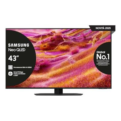 Samsung Smart TV 43'' QE43QN94FATXZT Neo QLED 4K Mini LED, NQ4 AI Gen3 Processor, 4K AI Upscaling Pro, Glare Free, Motion Xcelerator 165Hz, Dolby Atmos & OTS Lite, NeoSlim Design, 2025