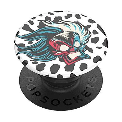 PopSockets PopGrip - Soporte y Agarre para Teléfonos Móviles y Tabletas con un Top Intercambiable - Cruella de Vil