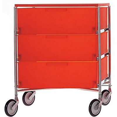 Kartell 2331L4 Container Mobil, 3 lådor, mörkorange