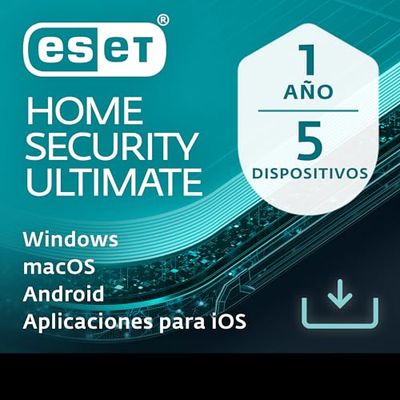 ESET HOME Security Ultimate 2025 | 5 dispositivos | 1 año | limpieza de metadatos, VPN, gestor de contraseñas y cifrado de datos incluidos | Windows, macOS, Android e iOS | Código por email