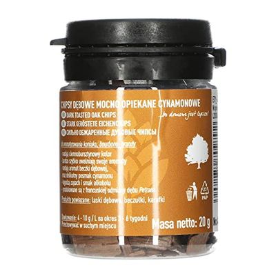 Browin 405030 Flocons de Chêne à la Cannelle - Profondément Grillés 20g | Bâtons de Chêne Fins pour l'Arôme de l'Alcool