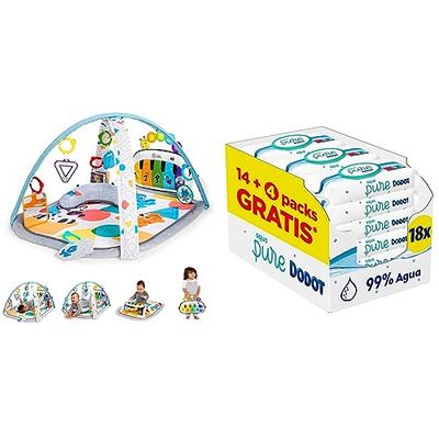 Baby Einstein, Gimansio de Actividades Musical para bebés 4en1 Kickin' Tunes con Piano & Dodot Toallitas Aqua Pure para Bebé, 99% Agua, 864 Toallitas, 18 Paquetes (14+4 Gratis)