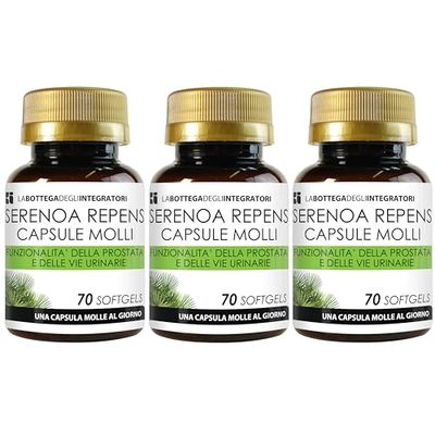 SERENOA REPENS 320 MG TITOLATO AL 90% | 210 SOFTGELS | CAPSULE MOLLI PER LA PROSTATA E PER LE VIE URINARIE | 1 PERLA AL GIORNO | LA BOTTEGA DEGLI INTEGRATORI