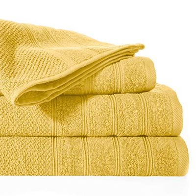 Design91 Senf Serviette de Bain en éponge 100% Coton 50 x 90 cm