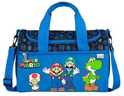 Scooli - Sac de Sport Super Mario pour Enfants - 23 x 35 x 16 cm - Compartiment Principal spacieux - bandoulière réglable - Accessoires pour l'école - Sac à bandoulière