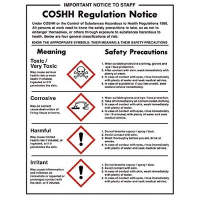 Vogue COSHH Vinyl Regulations Self-adhesive Sign L903